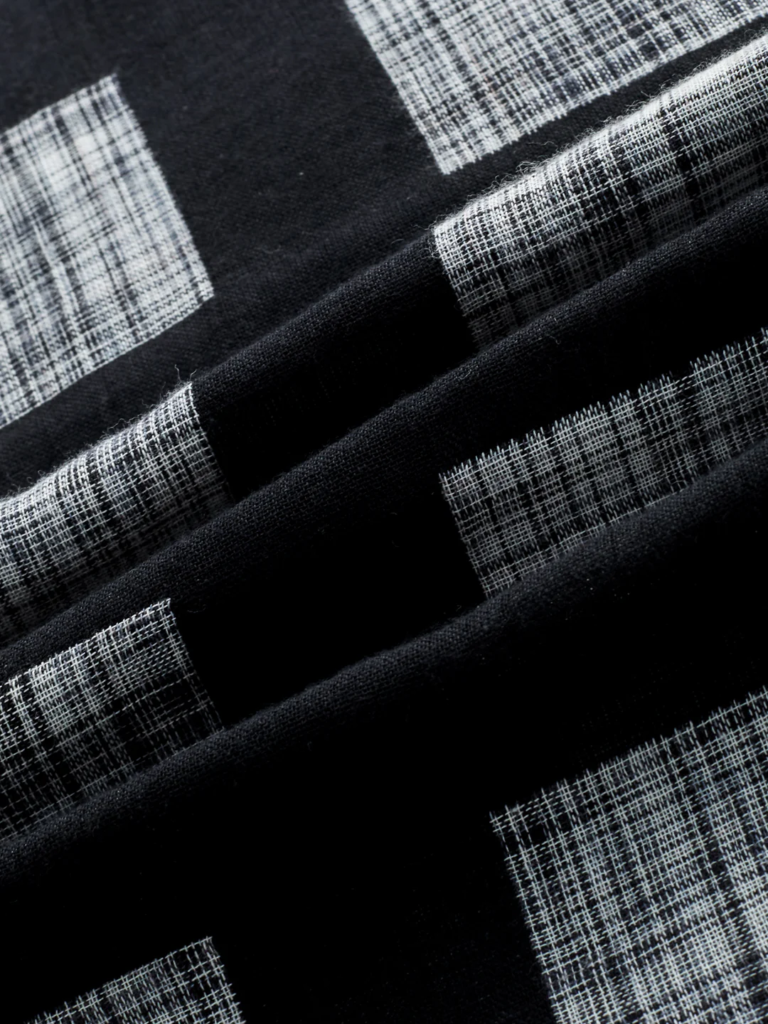 Black Artistic Block Weave Double Cloth Shirt - Image 3