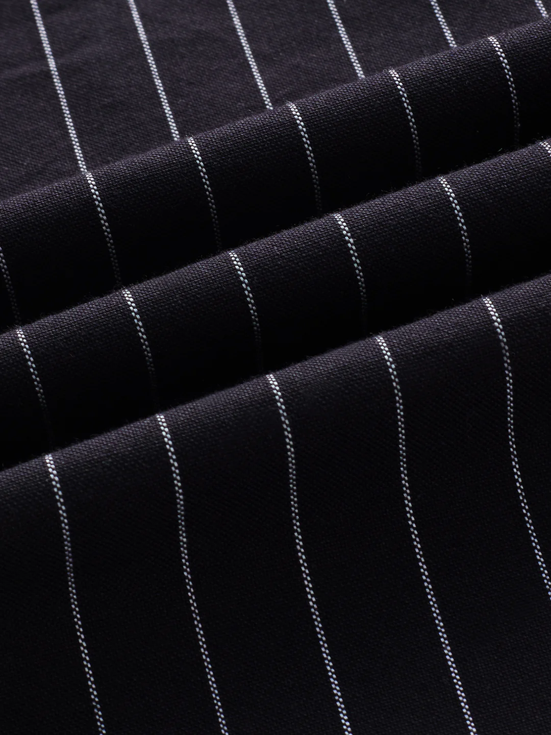 Black Balanced Striped Button Down Collar Shirt - Image 9