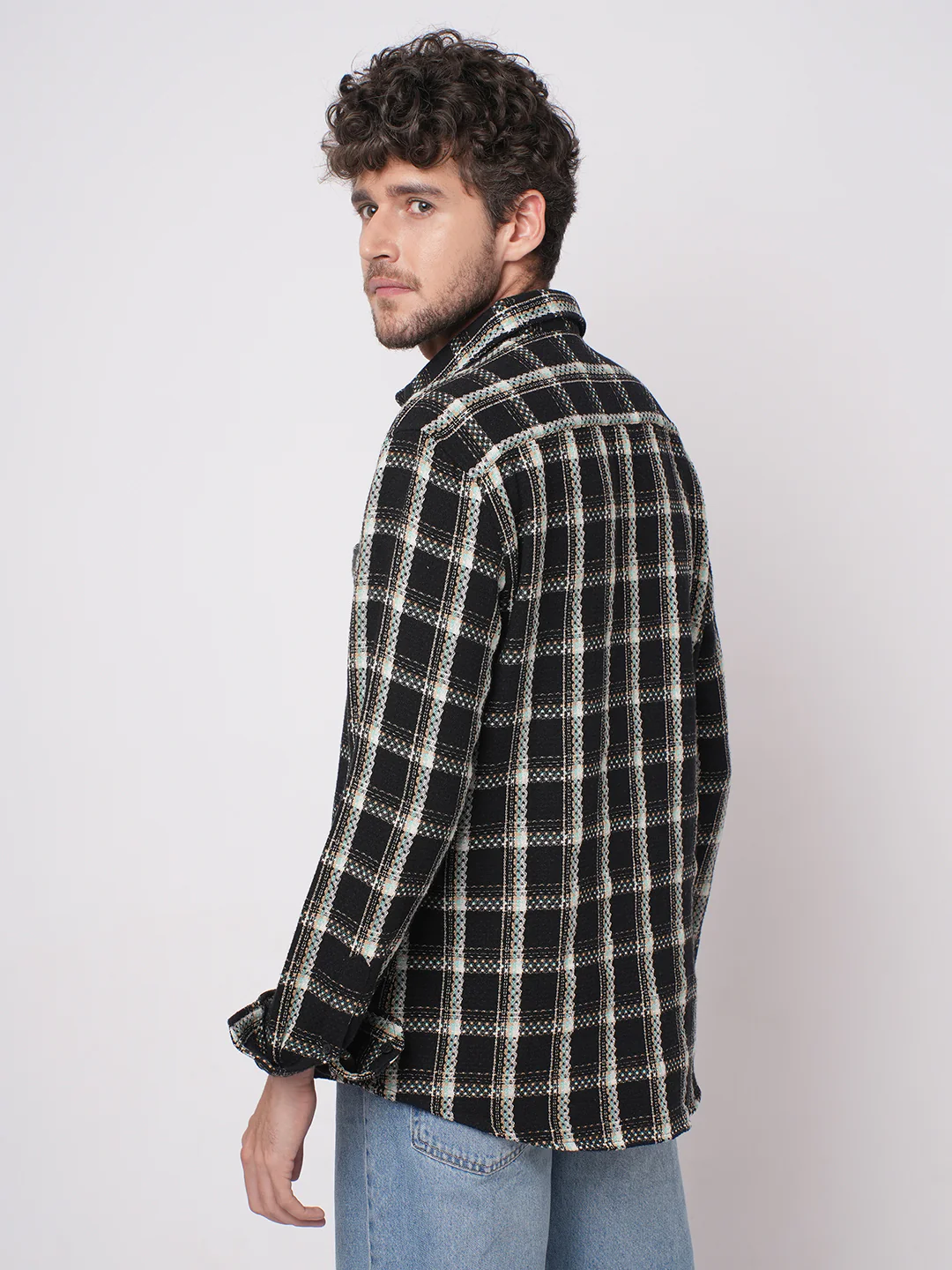 Black Cityscape Checks Shirt - Image 7