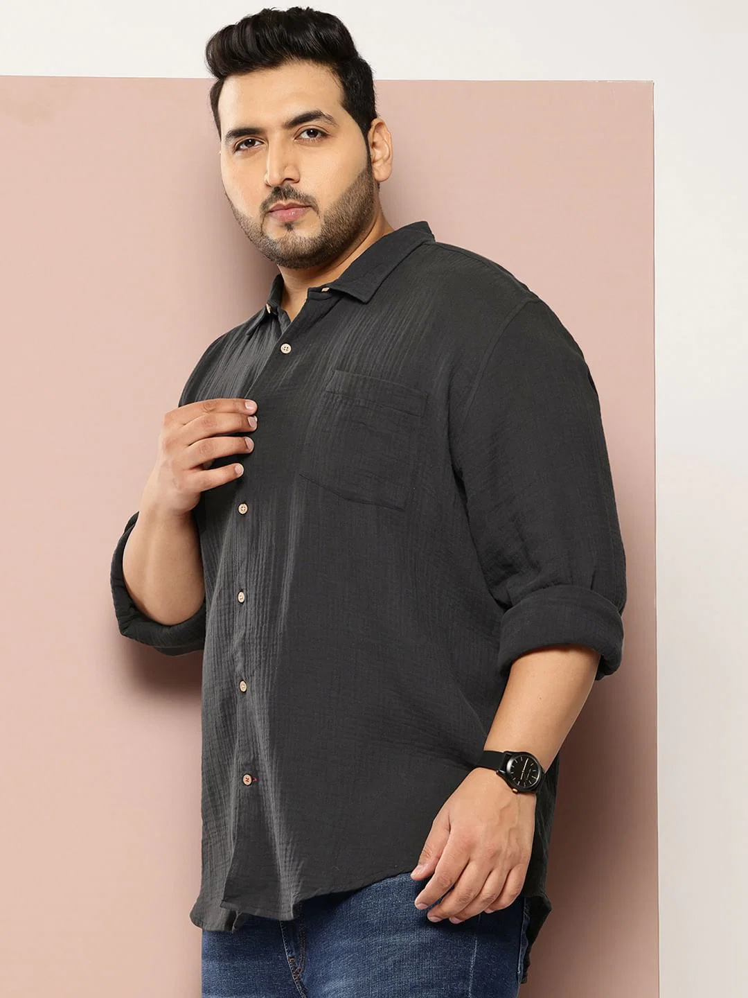 Black Crepe Shirt - Image 3