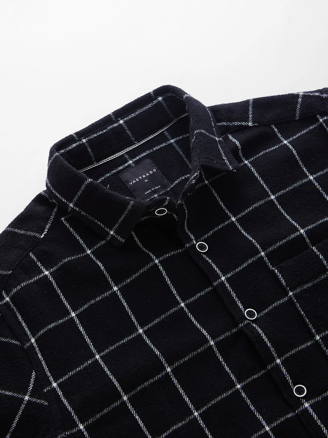 Black Flannel Checked Shirt - Image 3