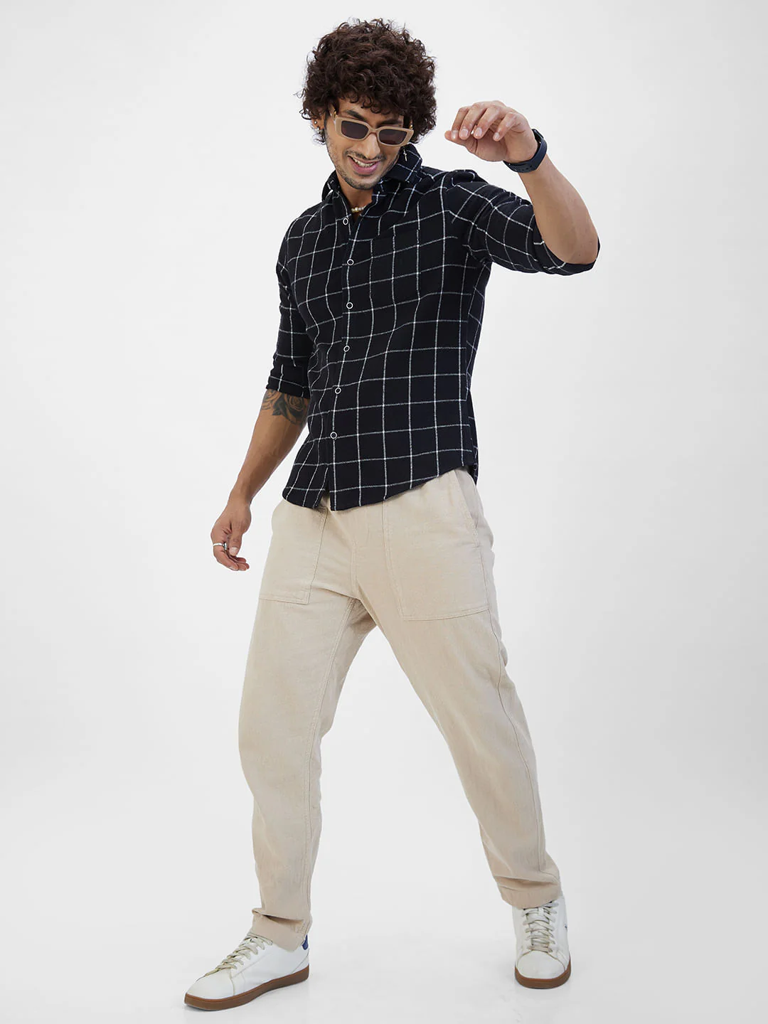 Black Flannel Checked Shirt - Image 8