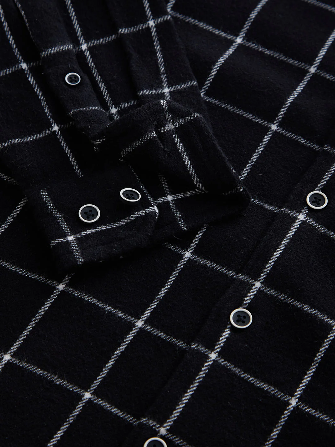 Black Flannel Checked Shirt - Image 9
