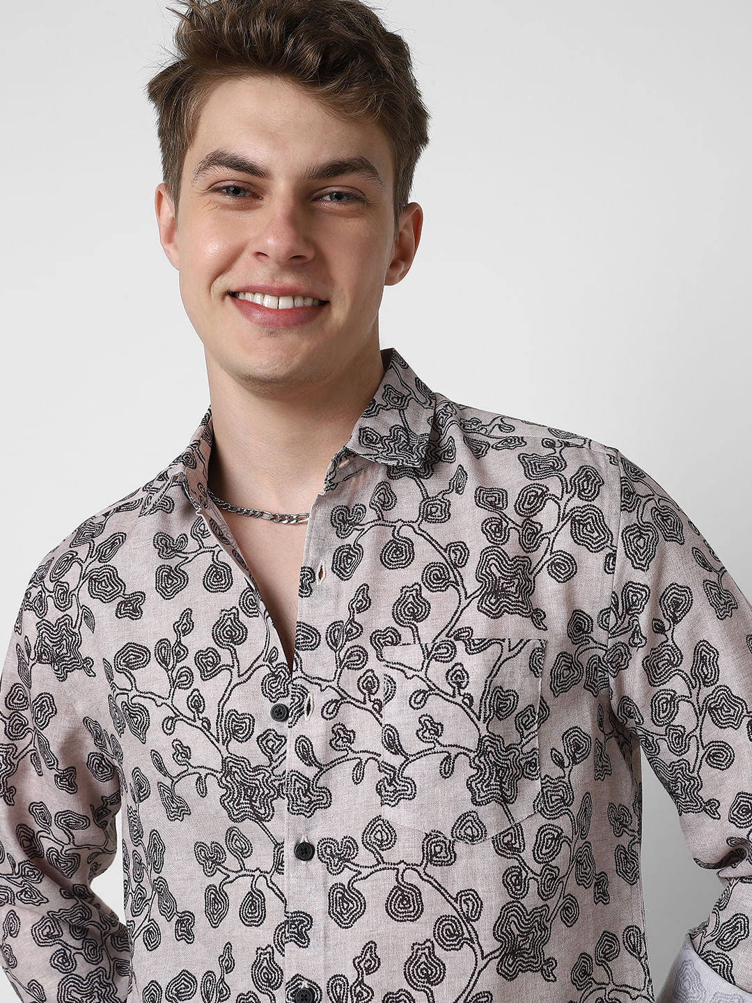 Black Floret Budding Printed Shirt - Image 2