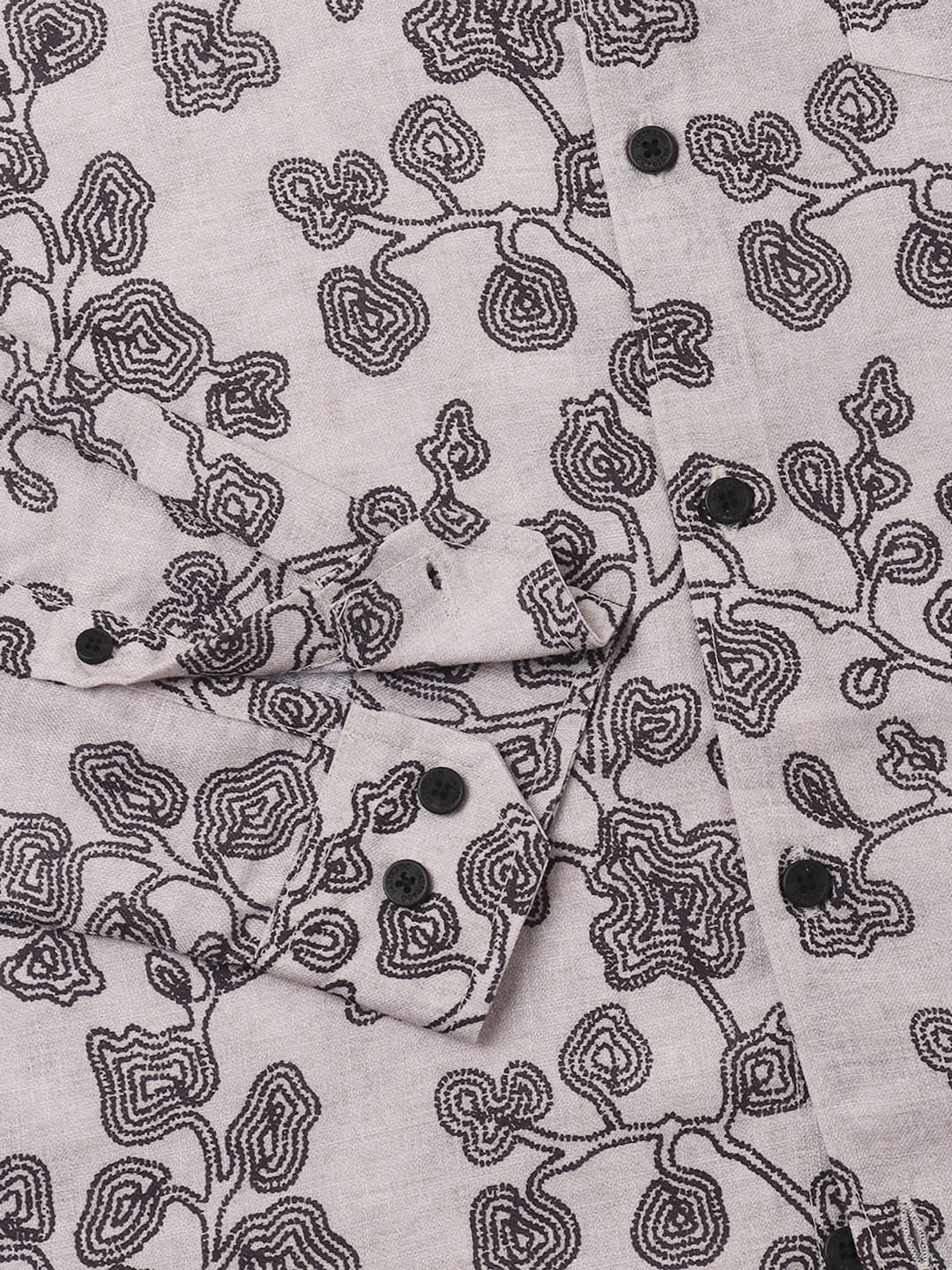 Black Floret Budding Printed Shirt - Image 9