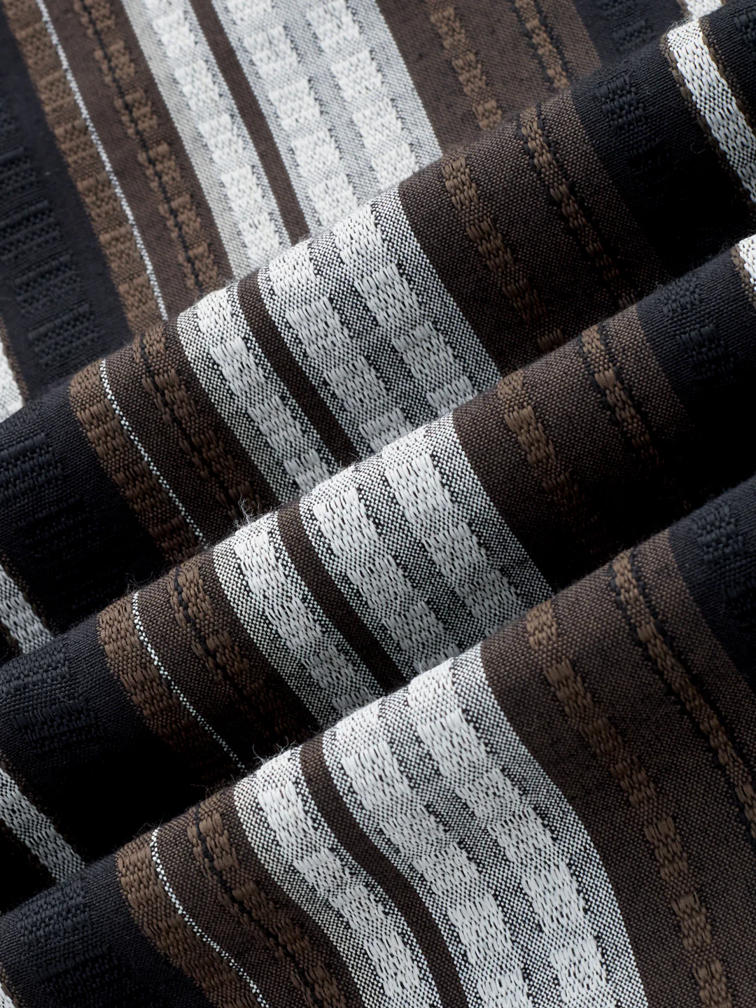 Black Graphic Weave Contrast Stripe Kurta - Image 3