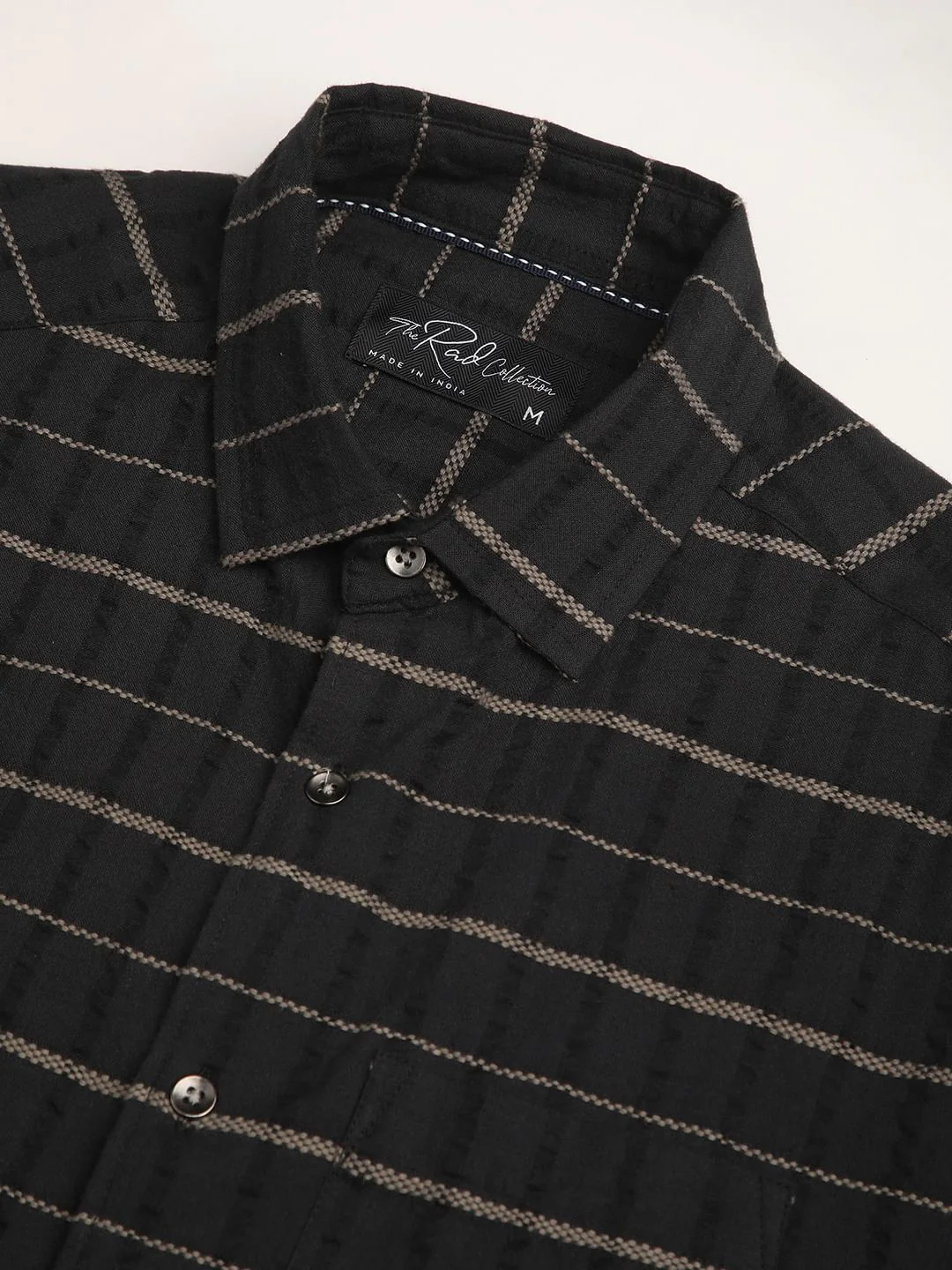 Black Horizontal Striped Seersucker Shirt - Image 4