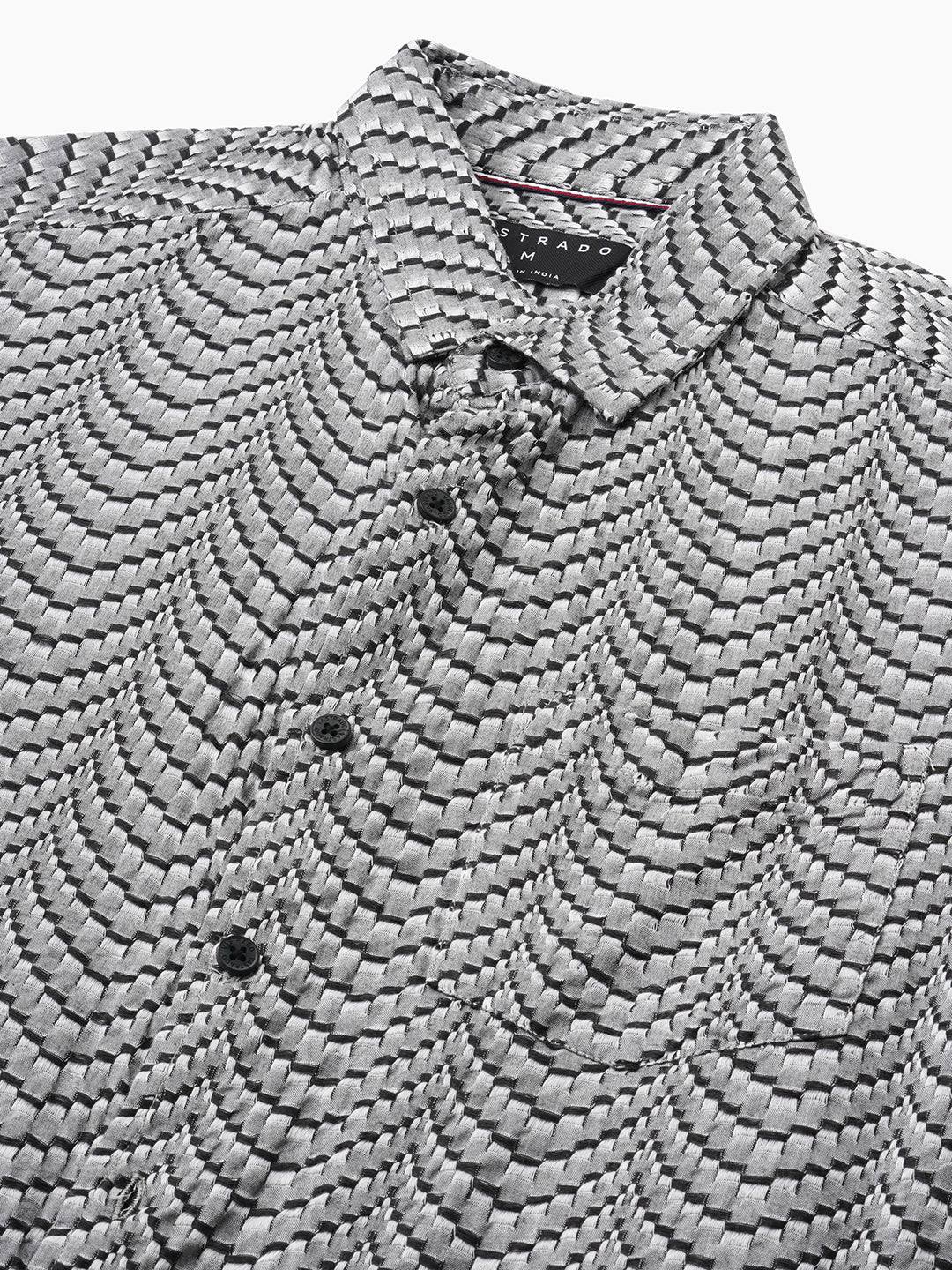 Black Jacquard Weaved Shirt - Image 8