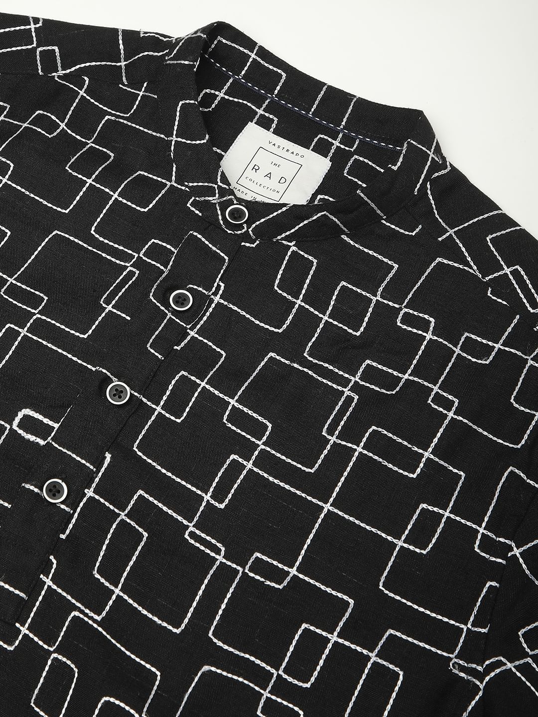 Black Maze Contrast Embroidered Kurta - Image 8