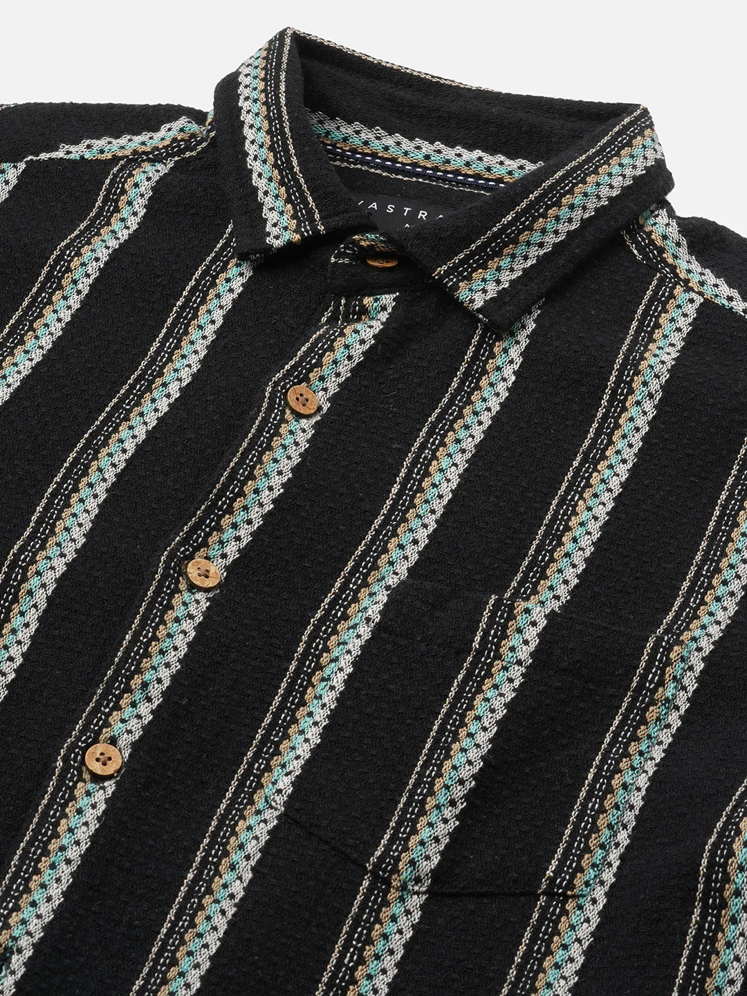 Black Midnight Tapestry Striped Shirt - Image 3