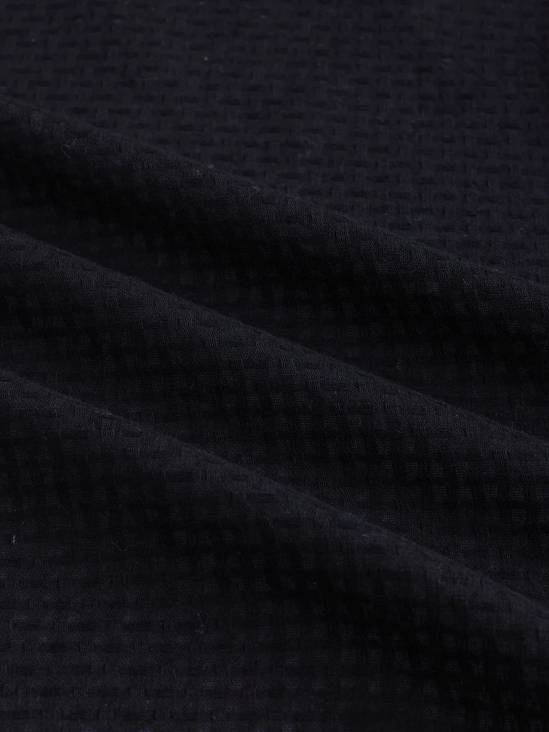 Black Open Weave Refined Textured Shirt - Image 9