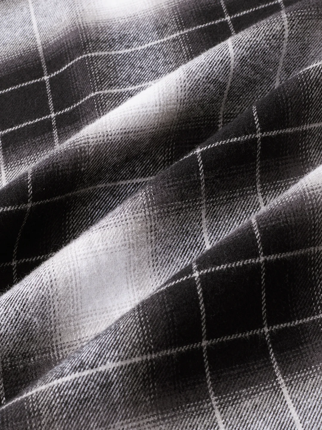 Black & Silver Mist Plaid Checks Double Pocket Flannel Shirt - Image 9
