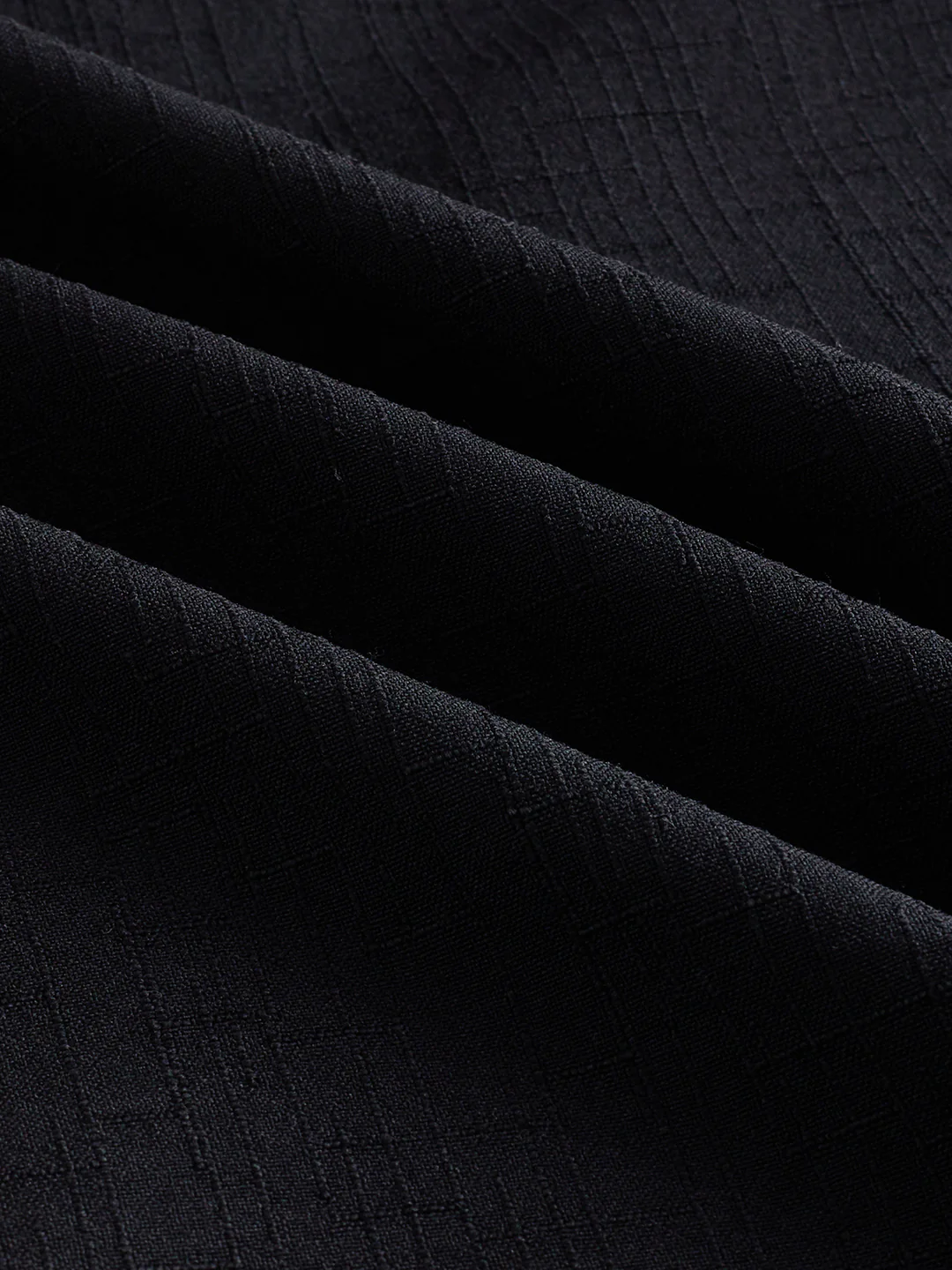 Black Slub Textured Shirt - Image 8