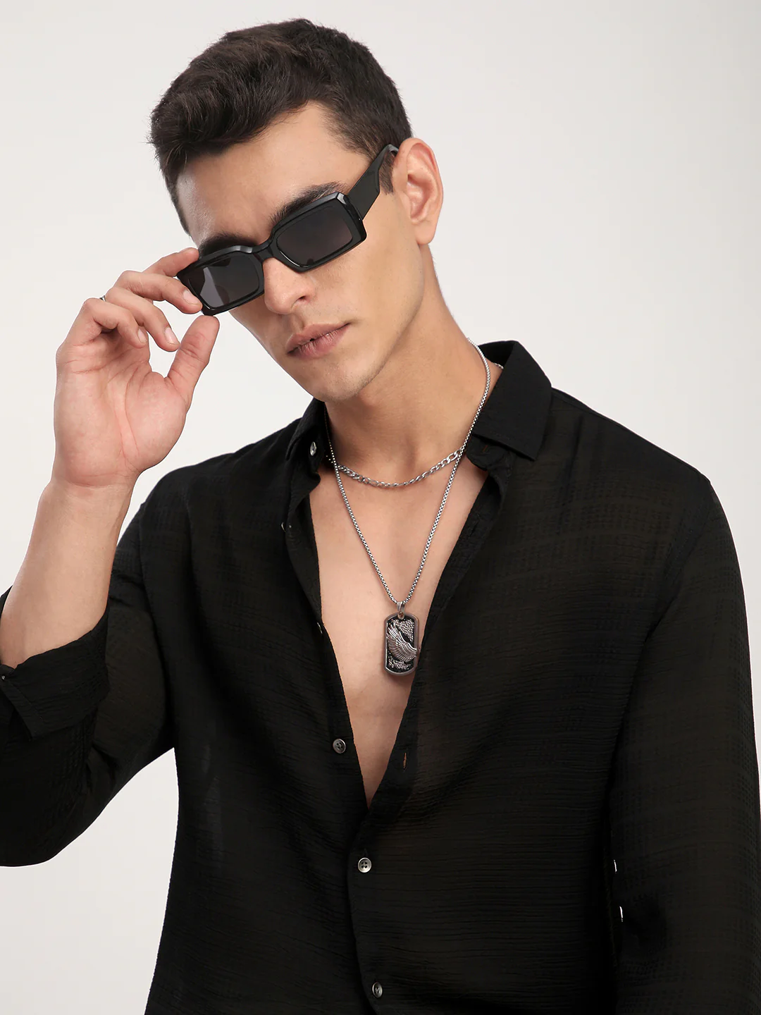 Black Stratum Crinkled Shirt - Image 2