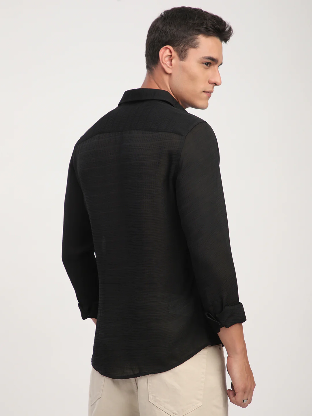 Black Stratum Crinkled Shirt - Image 7