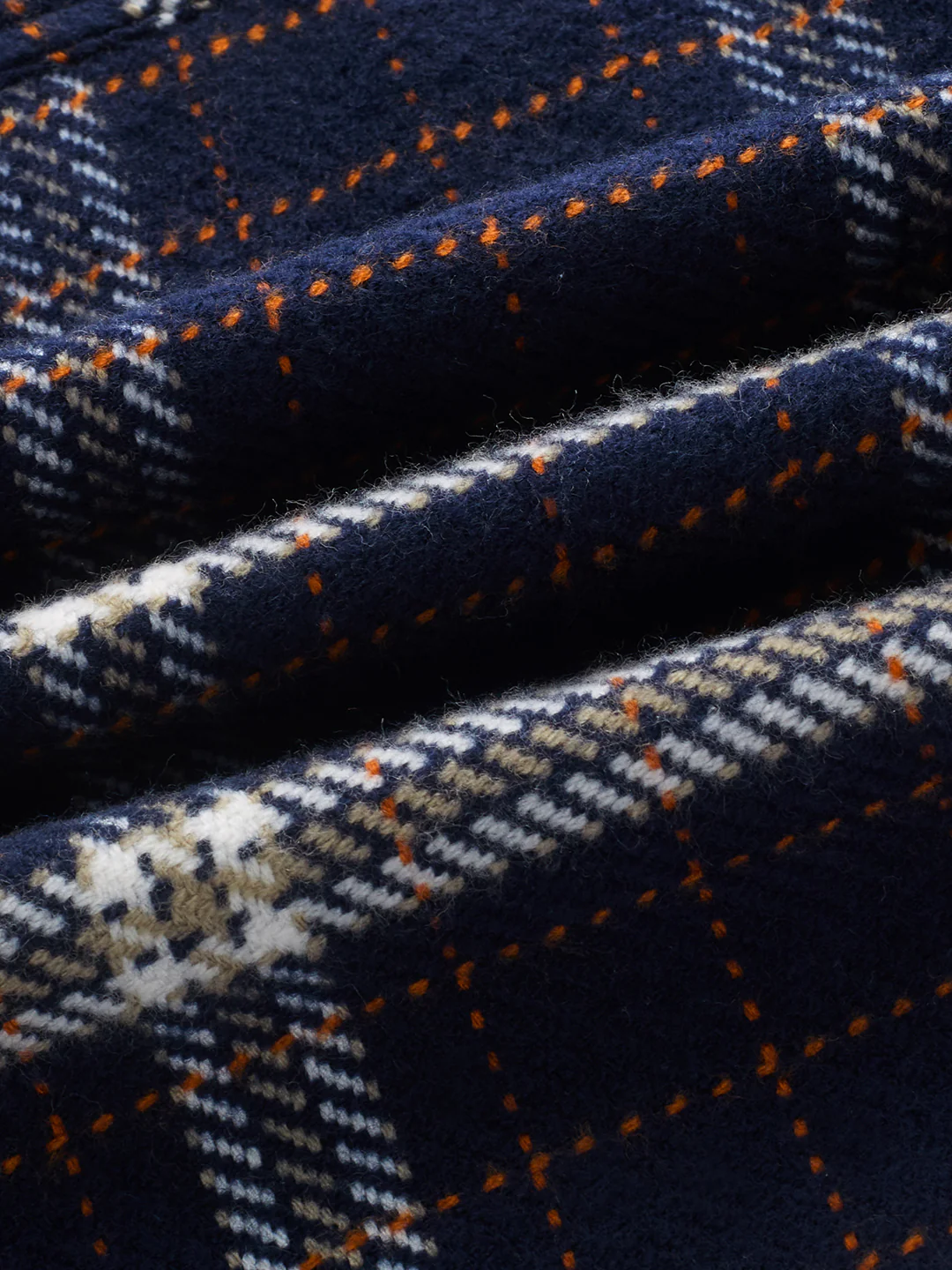 Navy Tartan Checks Double Pocket Flannel Shacket - Image 3