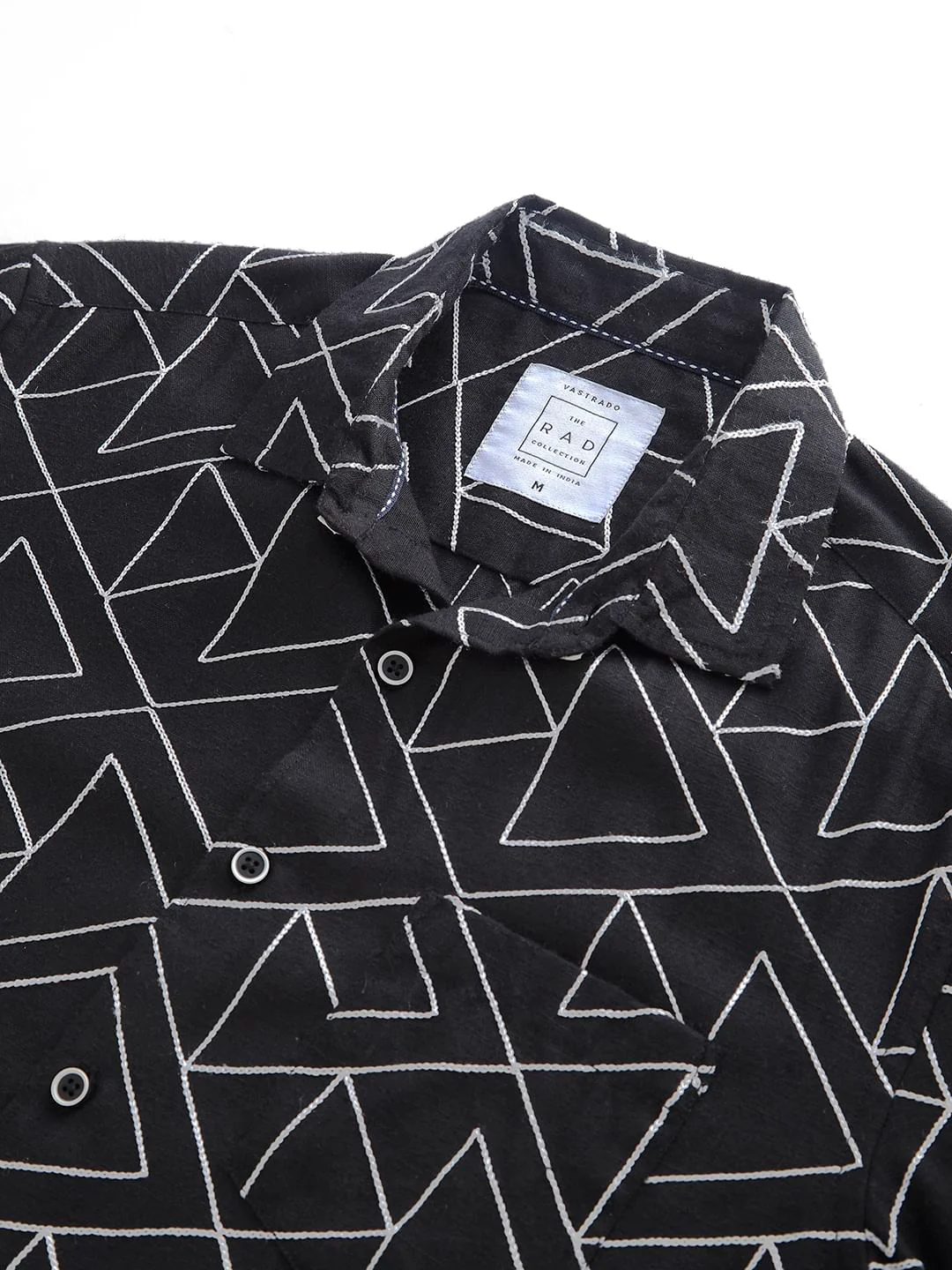 Black Triangle Intricate Embroidered Shirt - Image 9