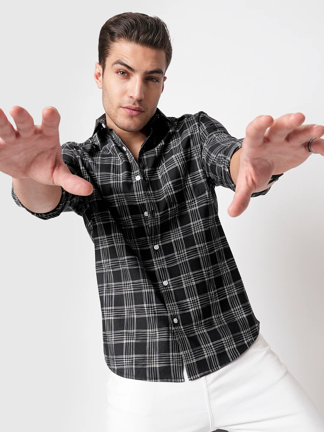 Black & White Box Checkered Shirt - Image 2