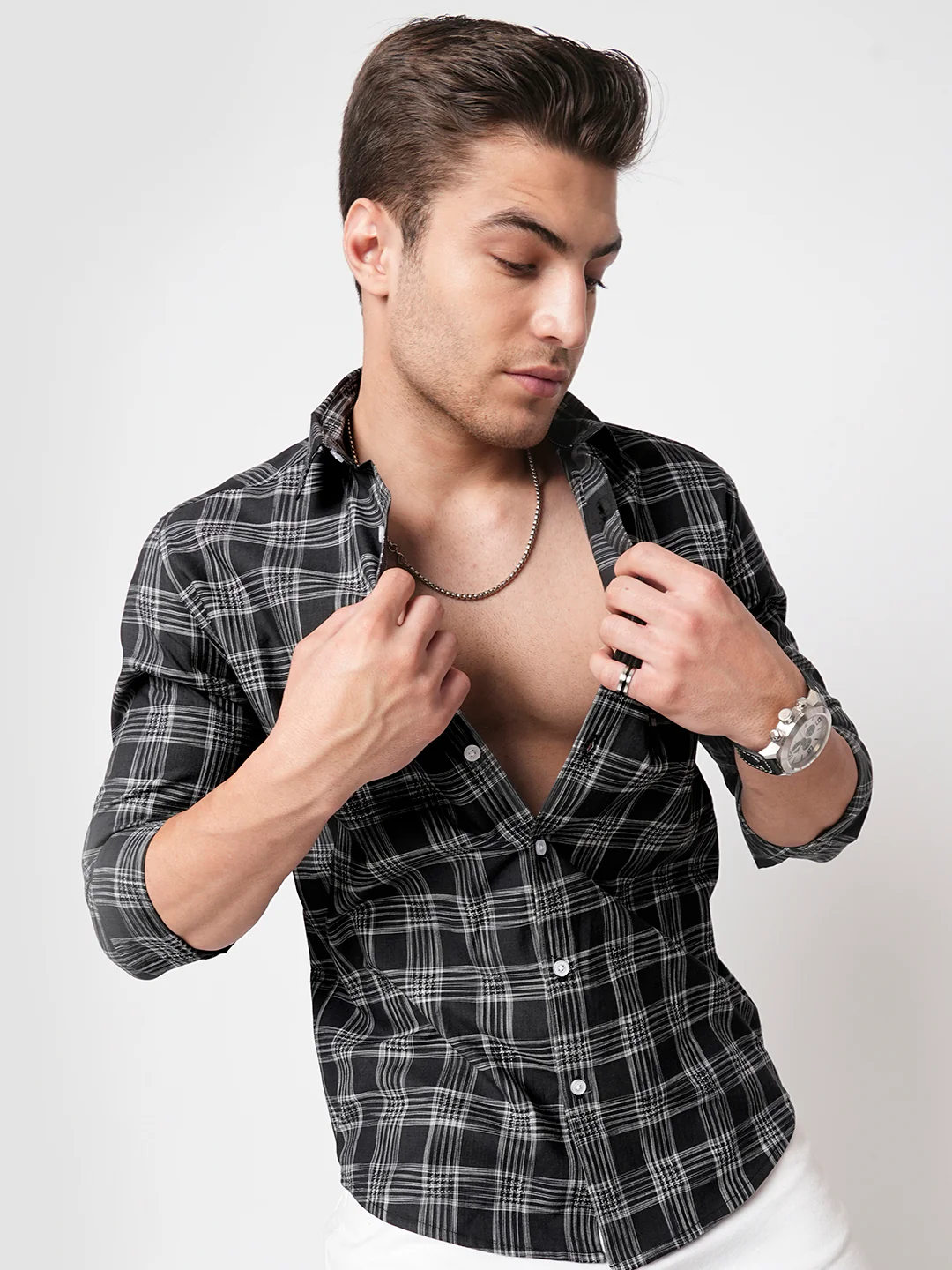 Black & White Box Checkered Shirt - Image 4