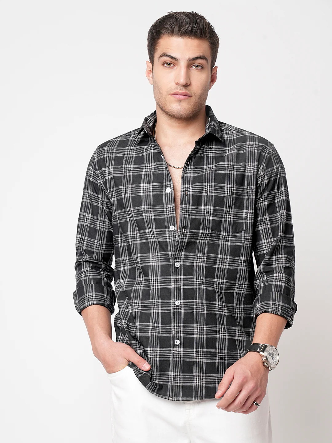 Black & White Box Checkered Shirt - Image 5