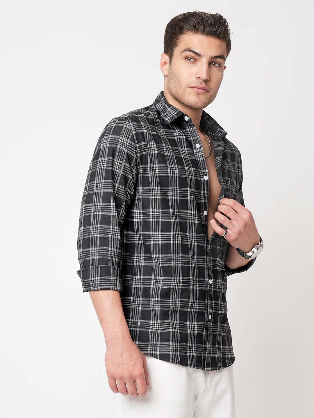 Black & White Box Checkered Shirt - Image 6