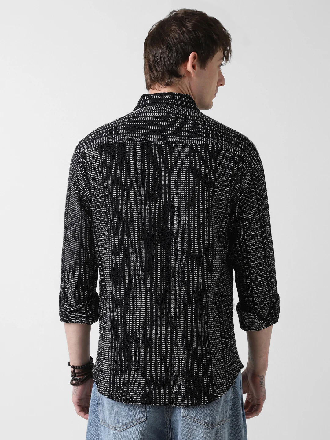 Black & White Tweed Striped Shirt - Image 5