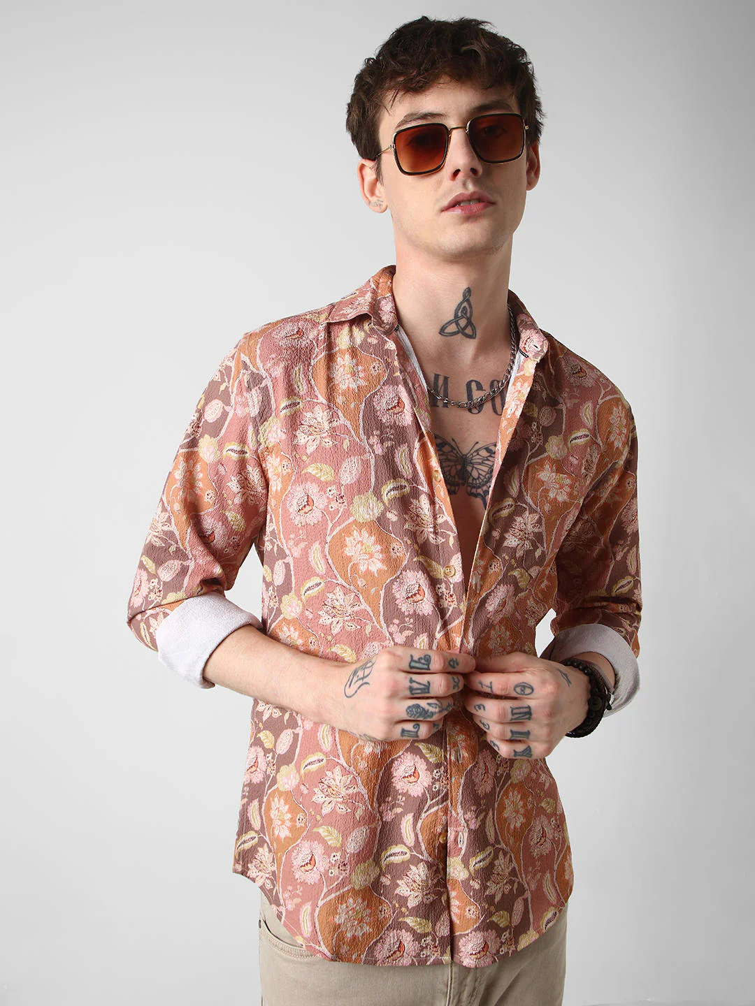 Bloomy Dendritic Multicolour Creased Shirt - Image 4