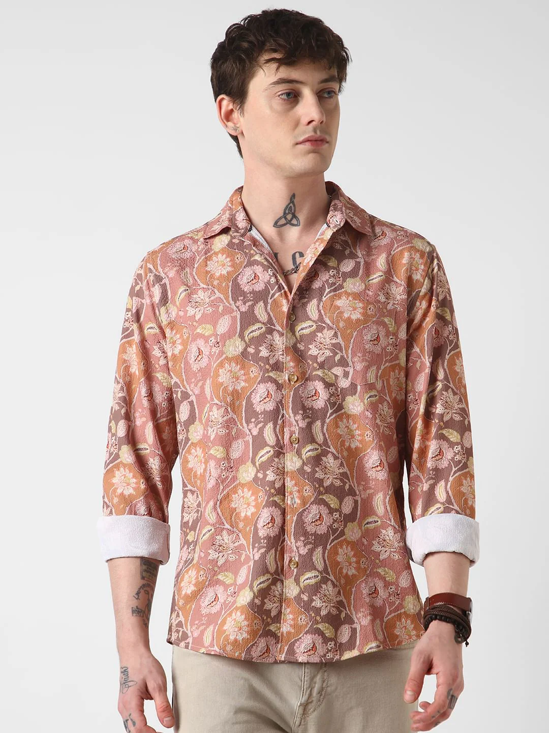 Bloomy Dendritic Multicolour Creased Shirt - Image 5