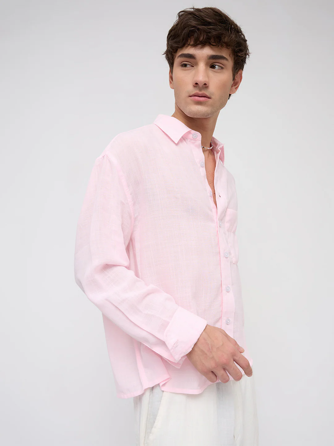 Bloomy Pink Everyday Boxy Fit Crop Shirt - Image 5