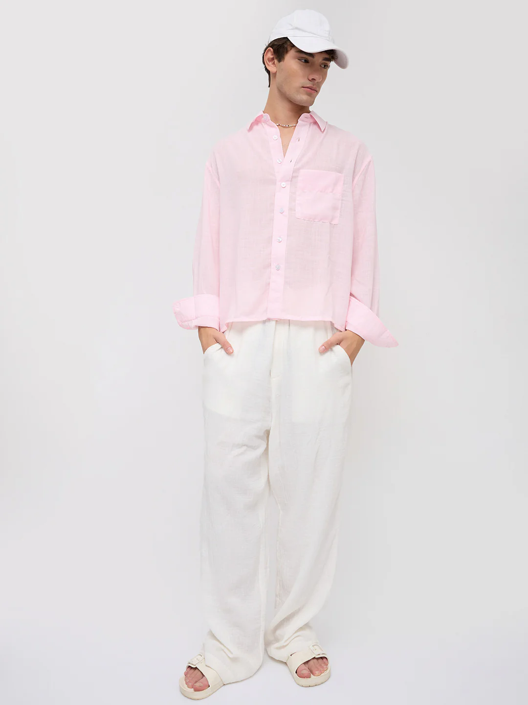 Bloomy Pink Everyday Boxy Fit Crop Shirt - Image 7