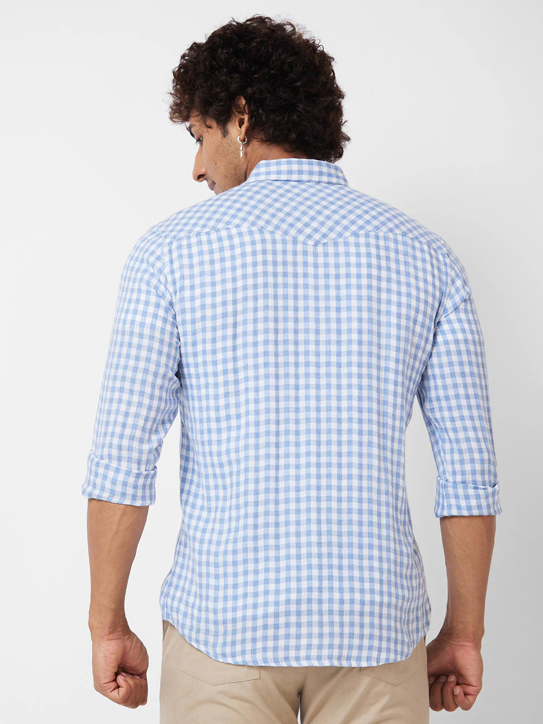 Blue & White Checkered Double Pocket Overshirt - Image 6