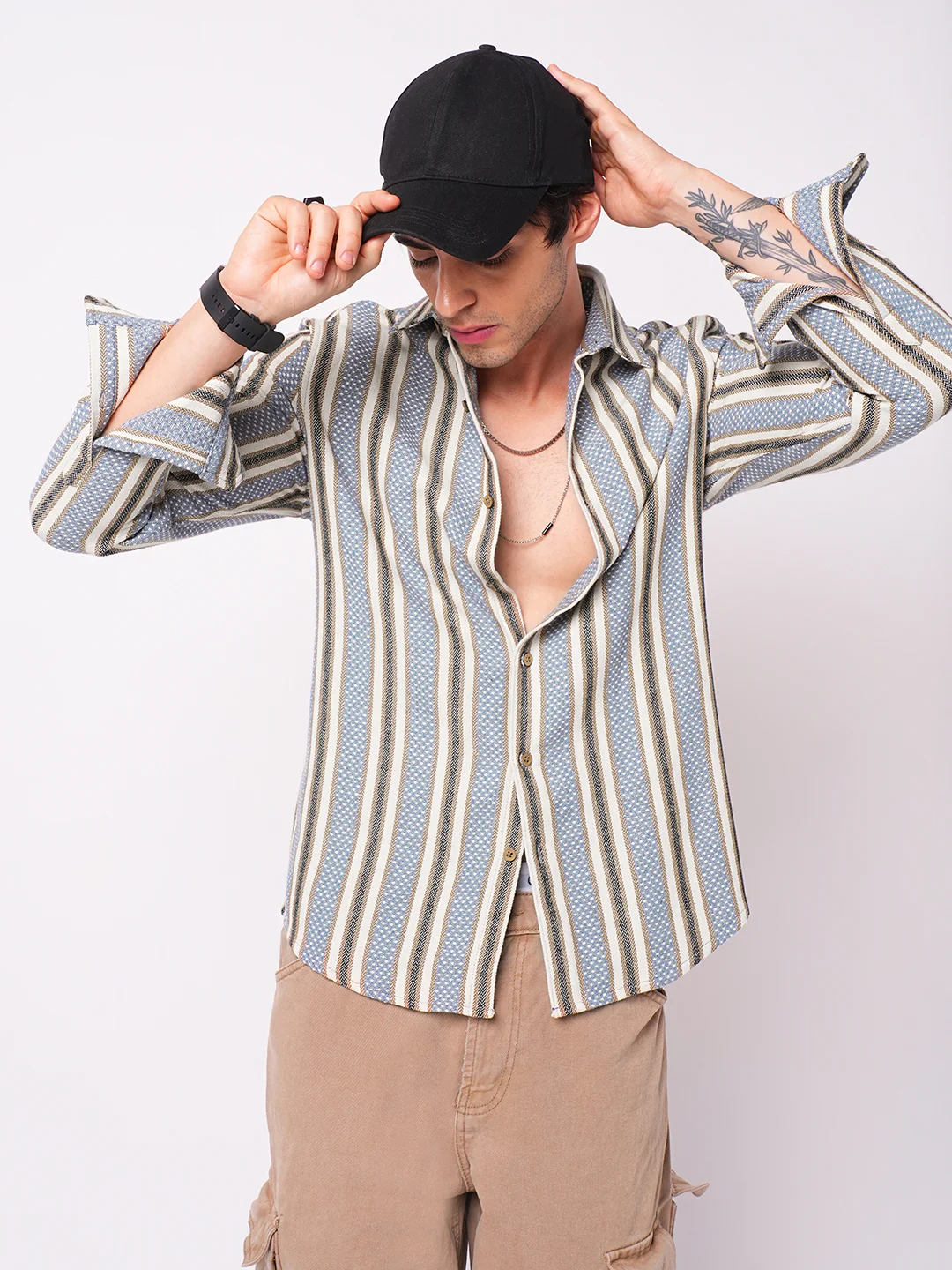 Blue Atlas Loom Striped Shirt - Image 3
