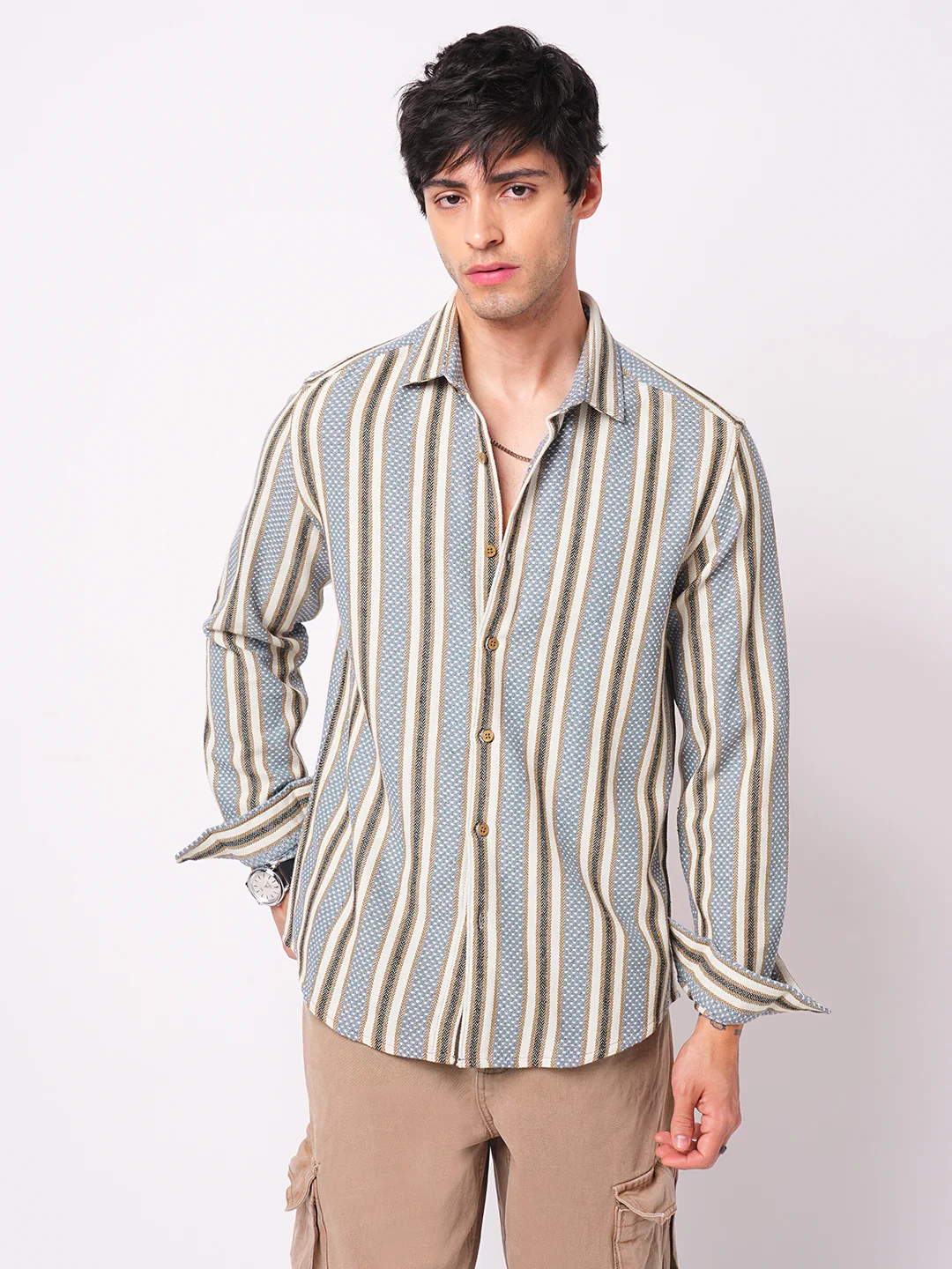Blue Atlas Loom Striped Shirt - Image 4