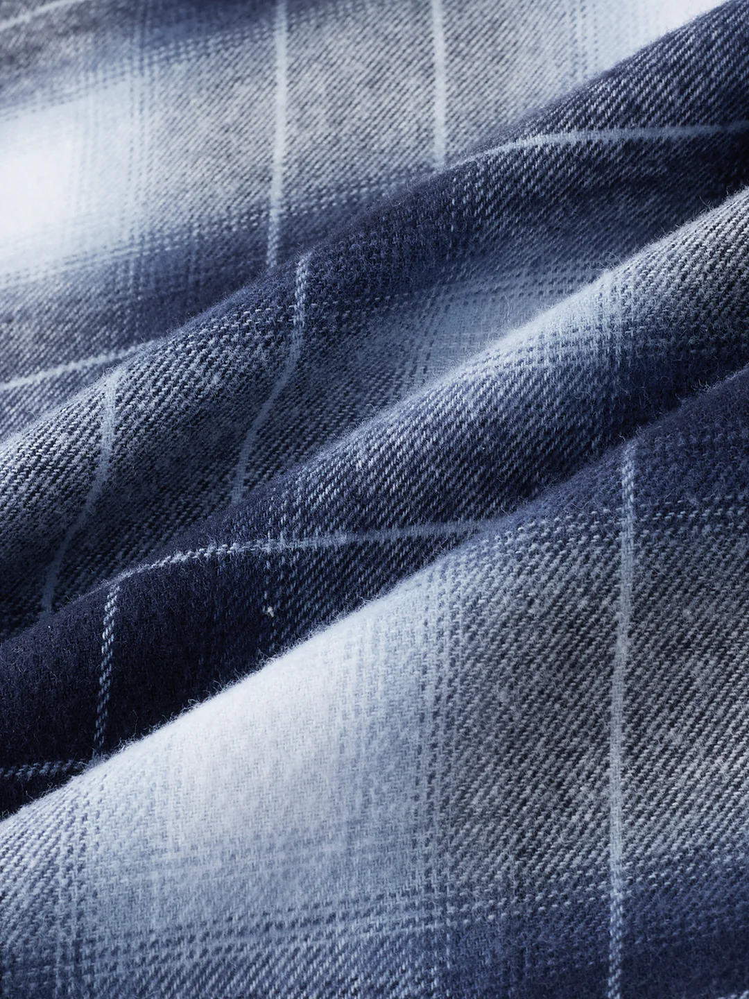 Blue Eminence Ombre Checks Twin Pocket Flannel Shirt - Image 9