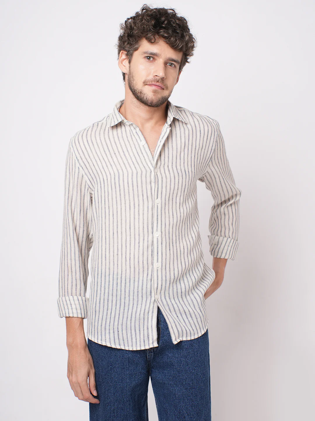 Blue Grainline Burlap Shirt - Image 5