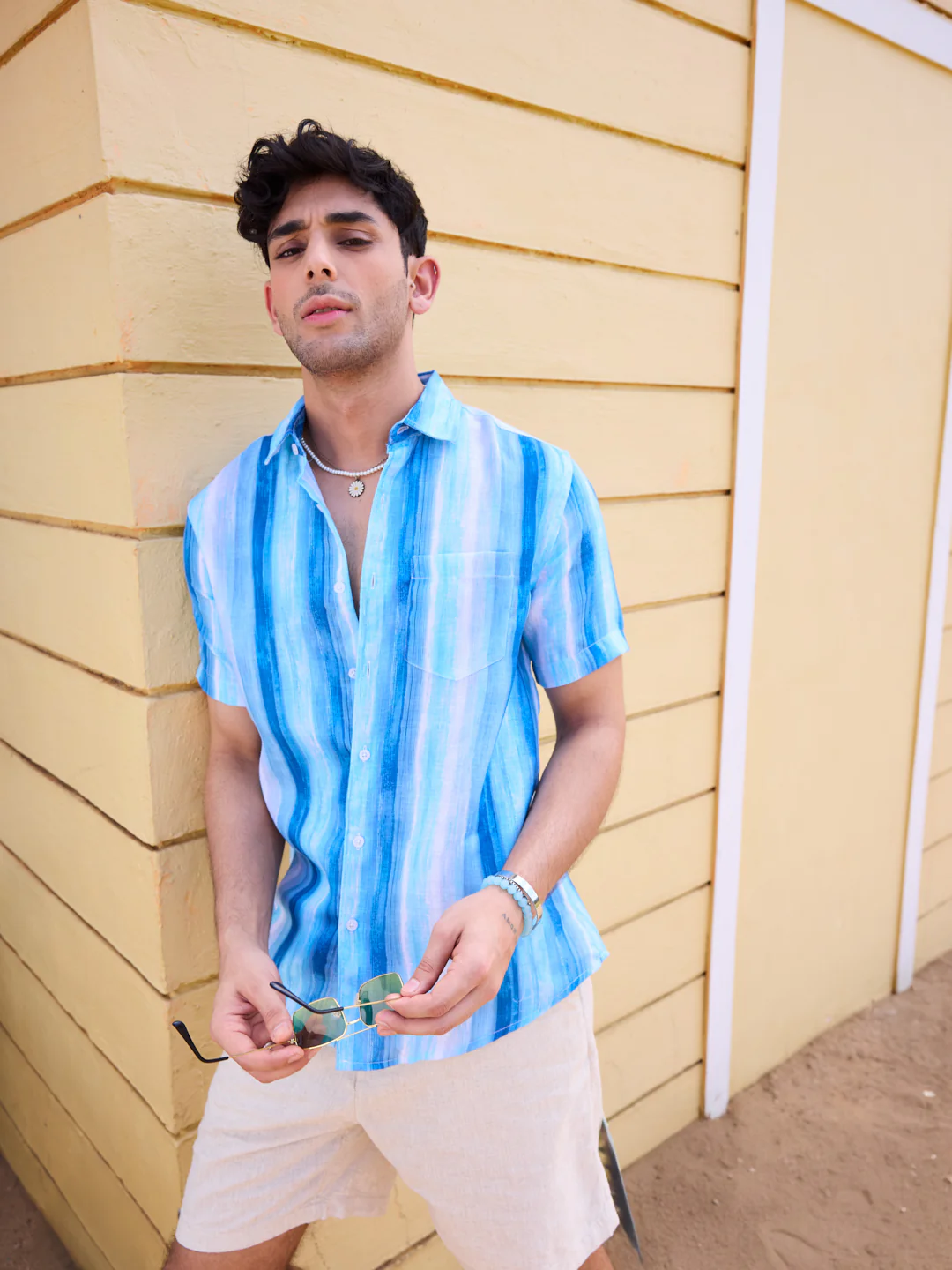 Blue Tie-Dye Striped Shirt - Image 3