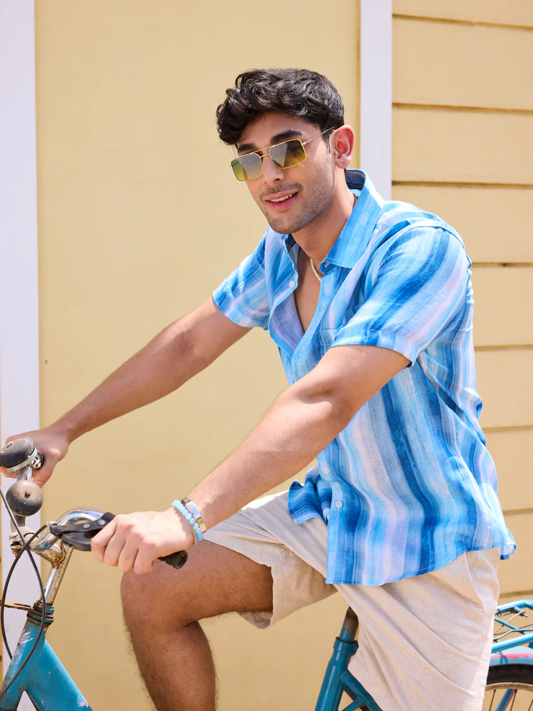 Blue Tie-Dye Striped Shirt - Image 4