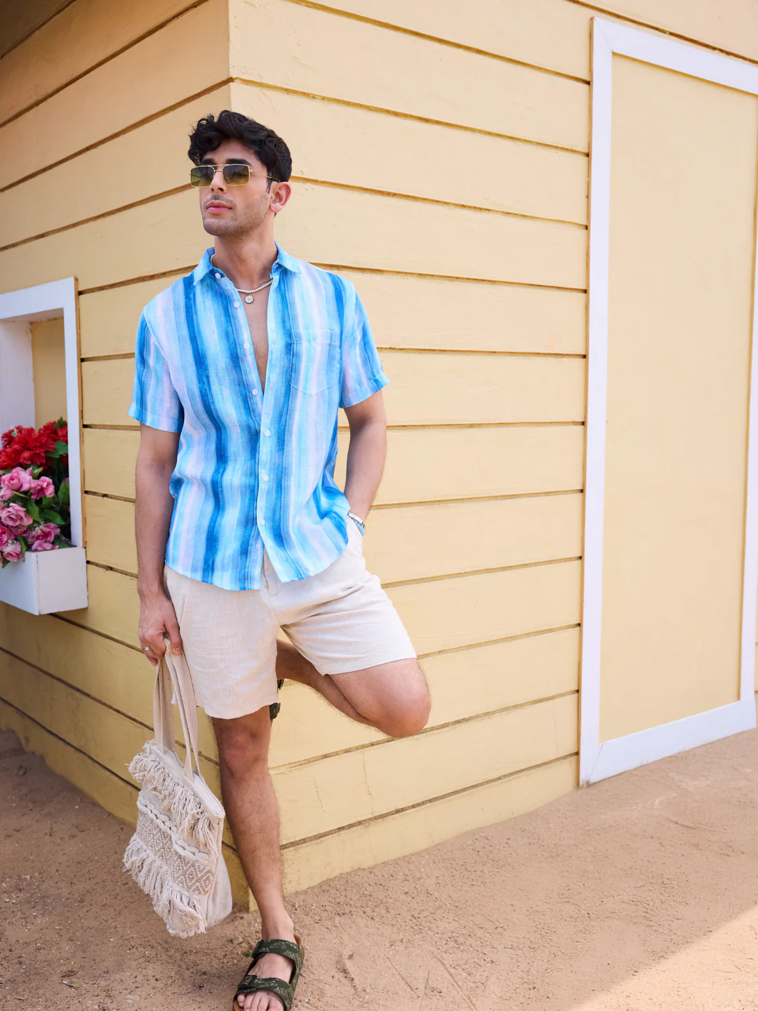 Blue Tie-Dye Striped Shirt - Image 6