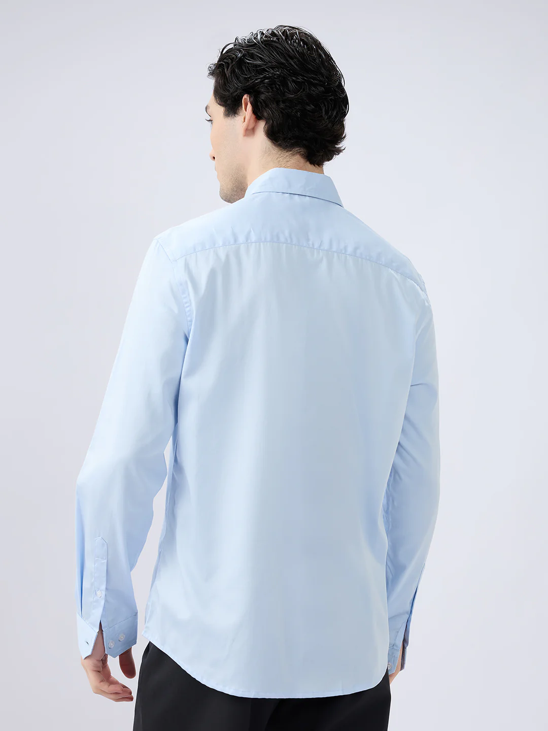 Bluemist Button-Down Collar Satin Shirt - Image 6
