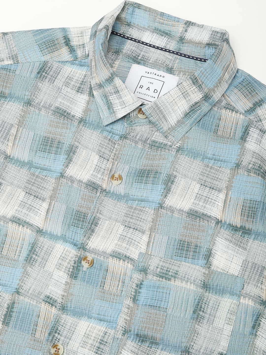 Bluish Patchwork Textured Shirt - Image 3