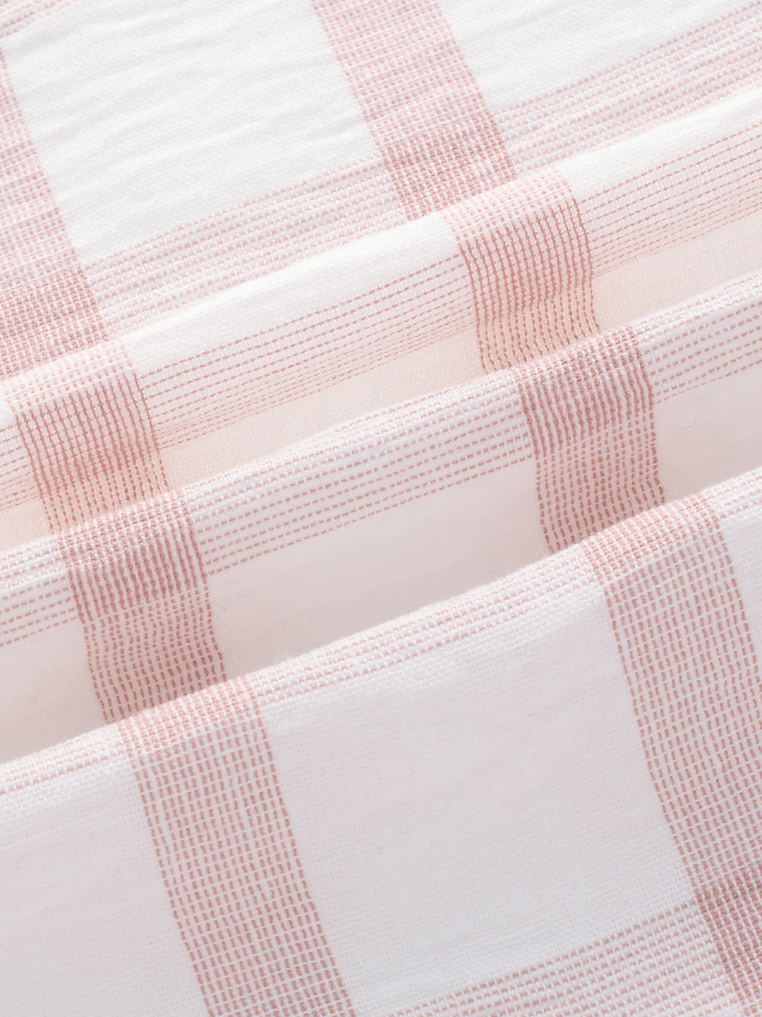 Blush Pink Box Checks Boxy Fit Crop Shirt - Image 7