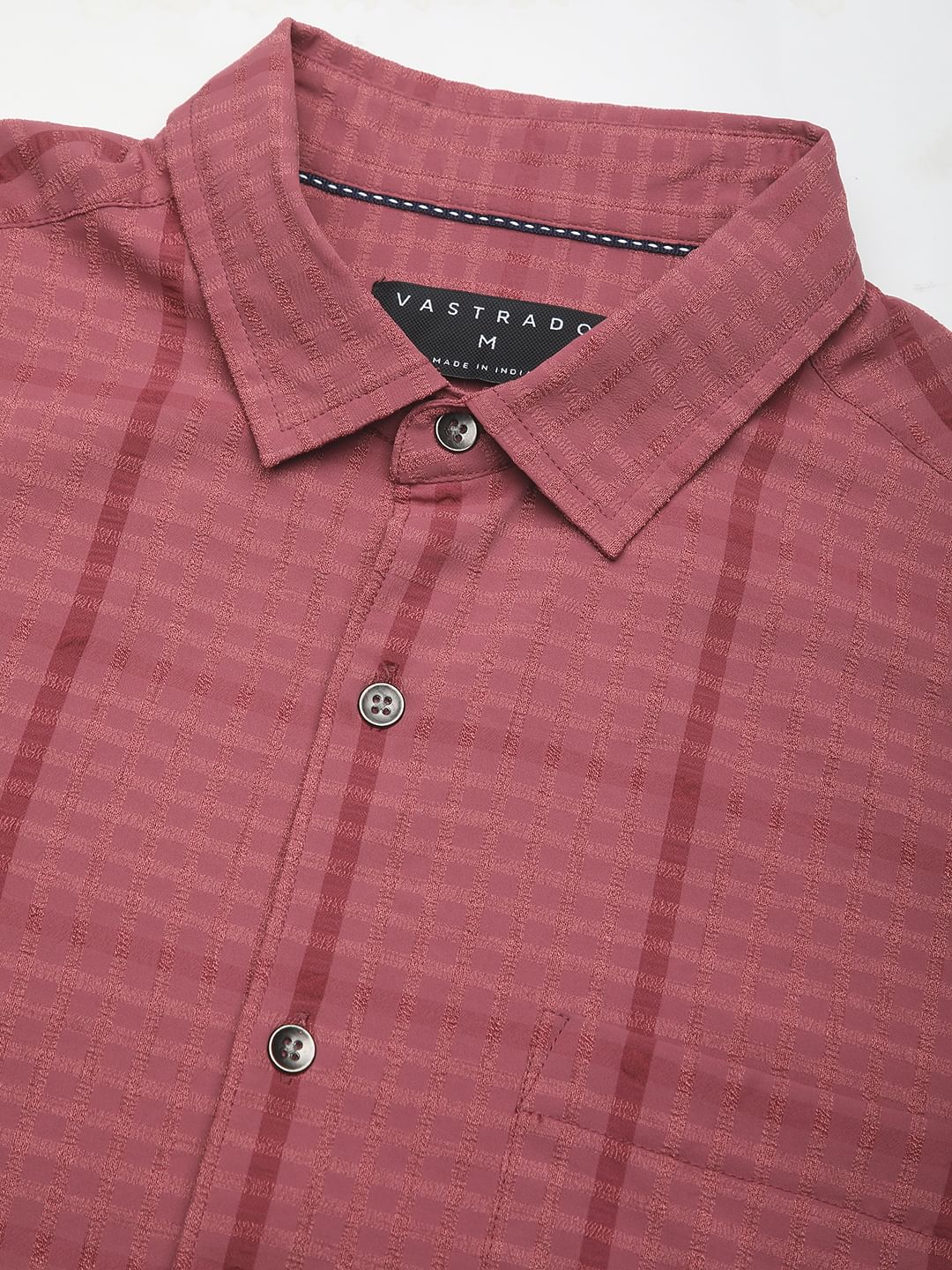 Blush Pink Dobby Checkered Shirt - Image 3