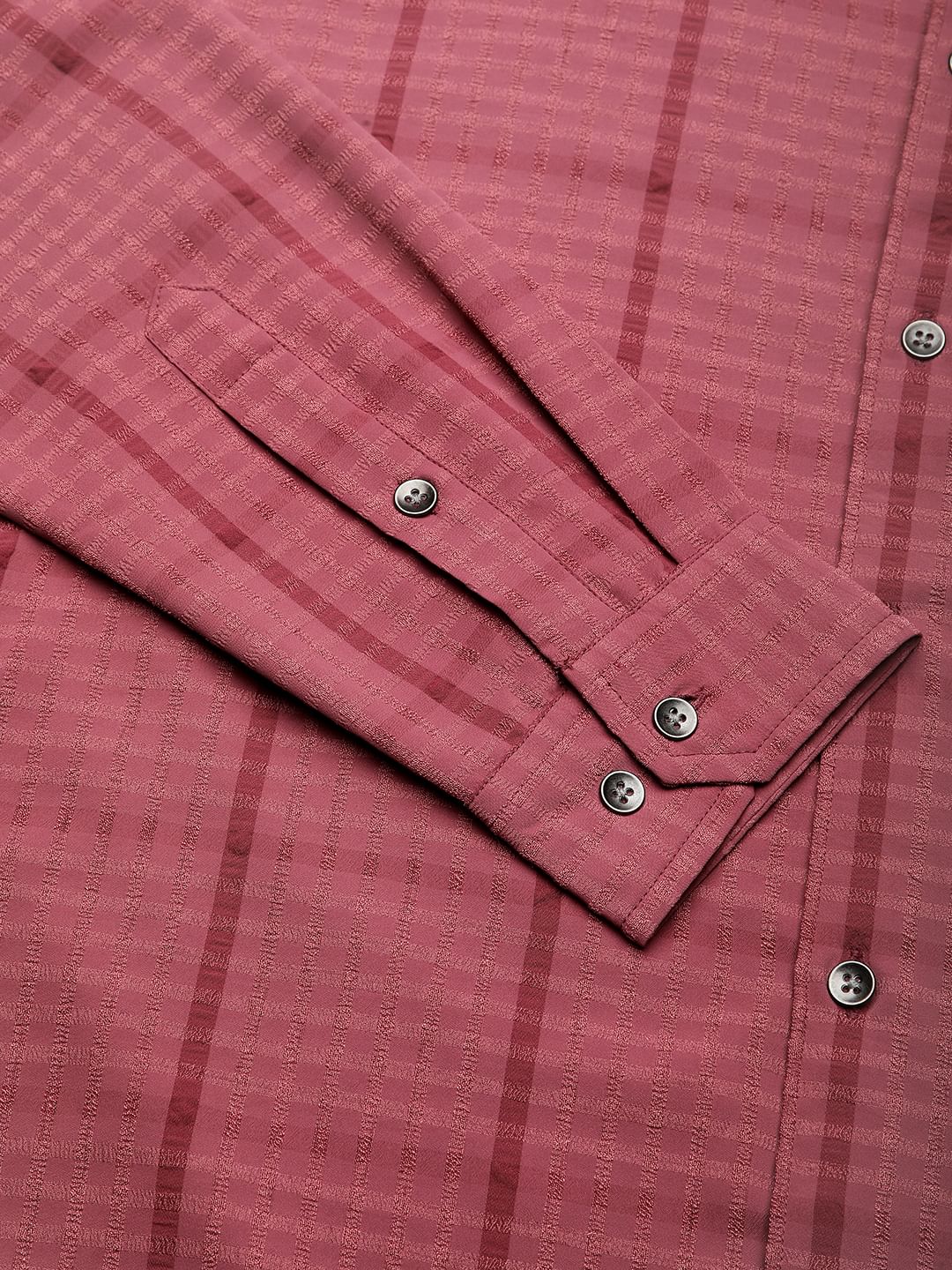 Blush Pink Dobby Checkered Shirt - Image 9
