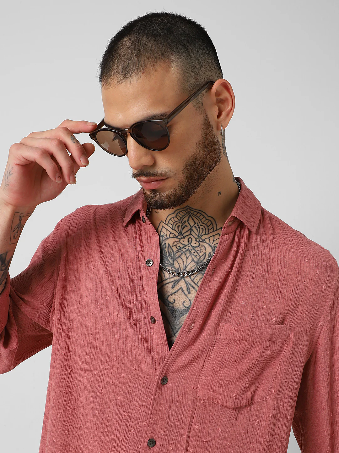 Blush Pink Dobby Shirt - Image 2