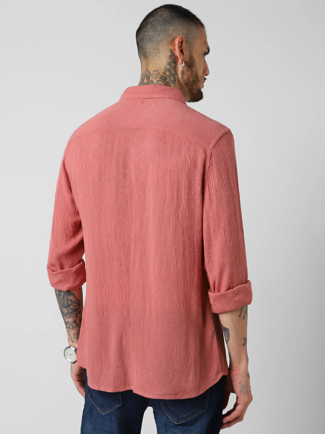 Blush Pink Dobby Shirt - Image 6
