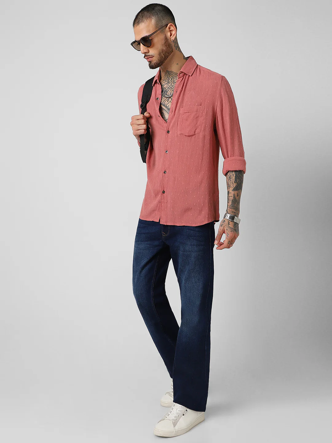 Blush Pink Dobby Shirt - Image 7