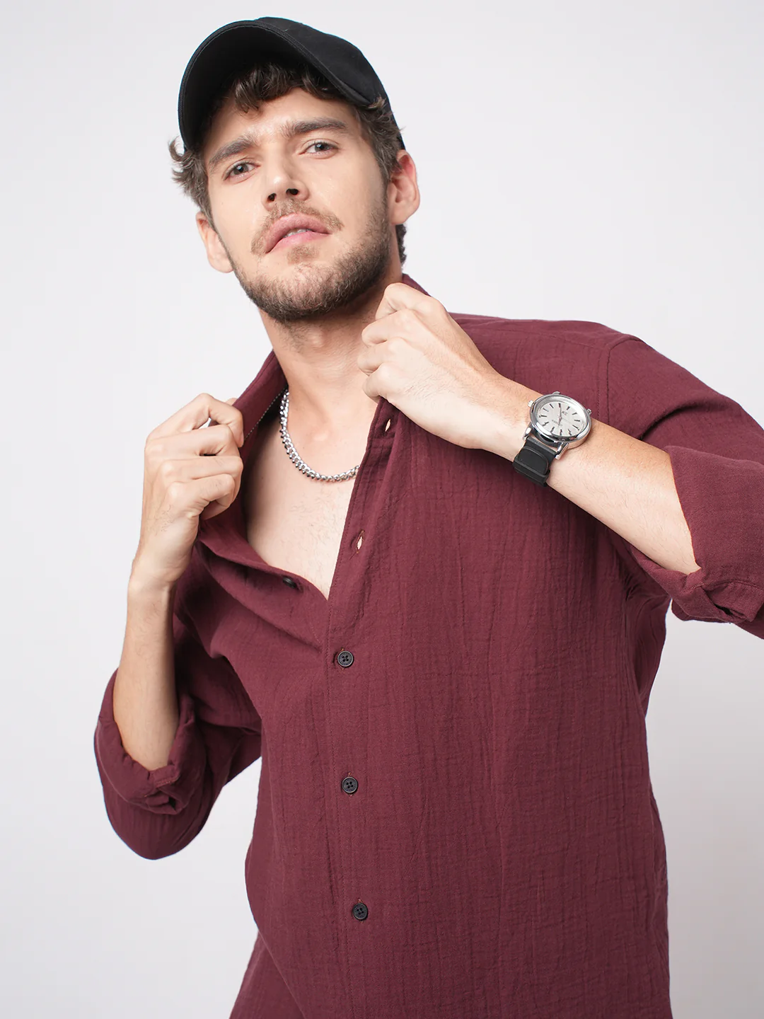 Bole Brown Double Cloth Shirt - Image 2