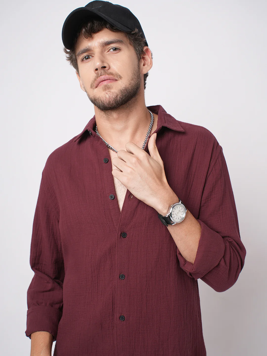 Bole Brown Double Cloth Shirt - Image 4