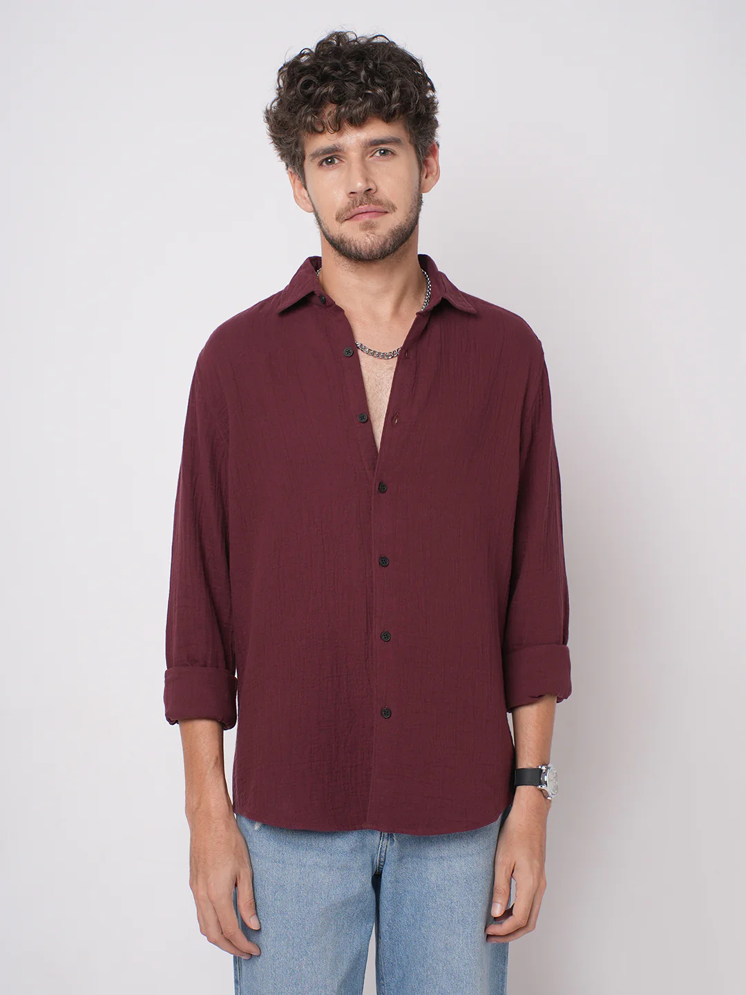 Bole Brown Double Cloth Shirt - Image 5