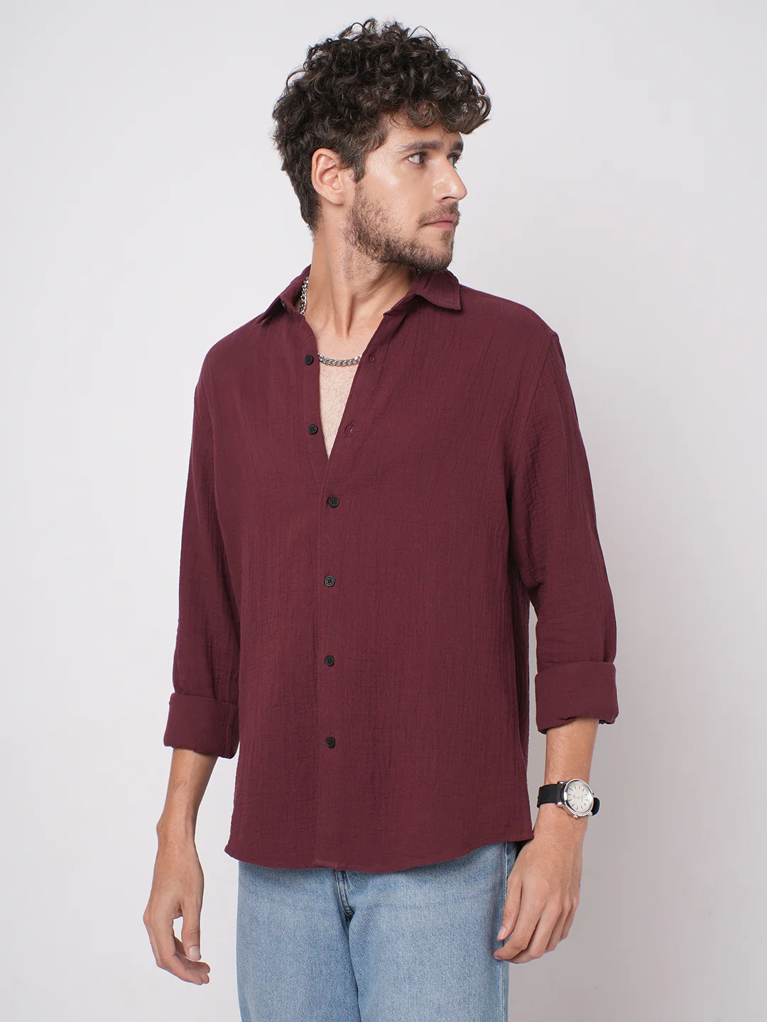 Bole Brown Double Cloth Shirt - Image 6
